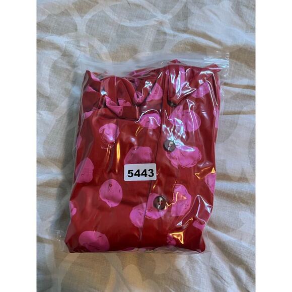 BORGO DE NOR Red Florence Ruffled Polka-dot Cotton Midi Dress small - Picture 12 of 12